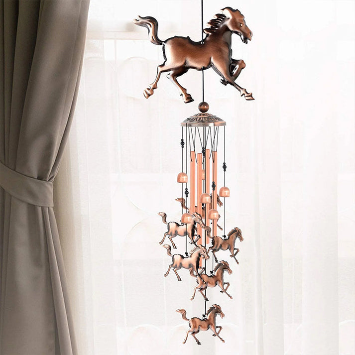 Decorative Wind Chime with Horse Figures for a Relaxing Garden and Balcony