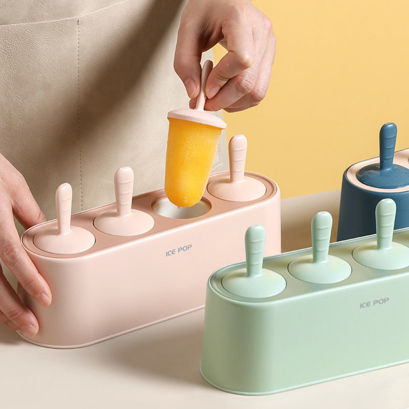 Silicone Ice Pop Mould with Four Reusable Sticks