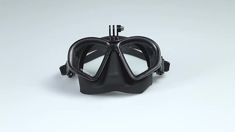 Tempered Diving Mask with Storage Case - Dive Goggles with Anti-Fog and Camera Mount