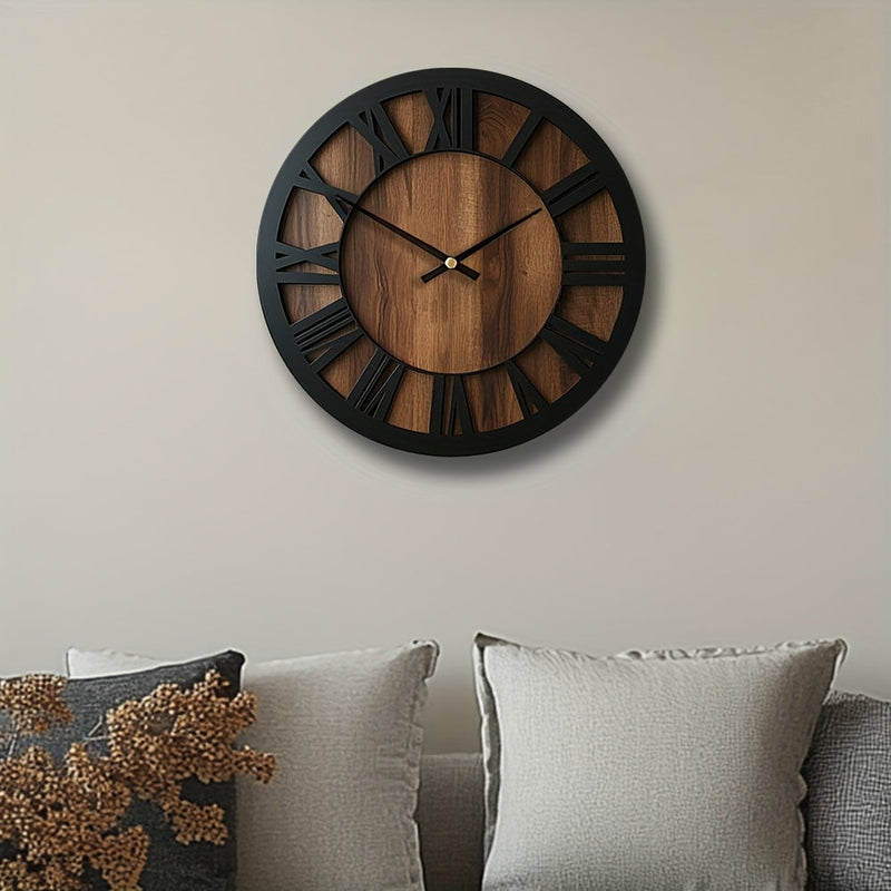 Wooden Wall Clock with Open Dial Design – Stylish and Decorative