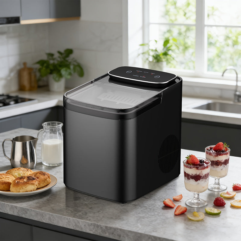 Compact Ice Cube Maker with Rapid Ice Production for Home and Office