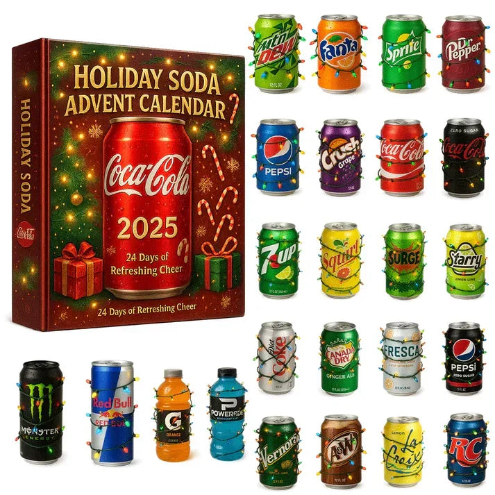 Advent Calendar with Beverage-Themed Acrylic Decorative Ornaments