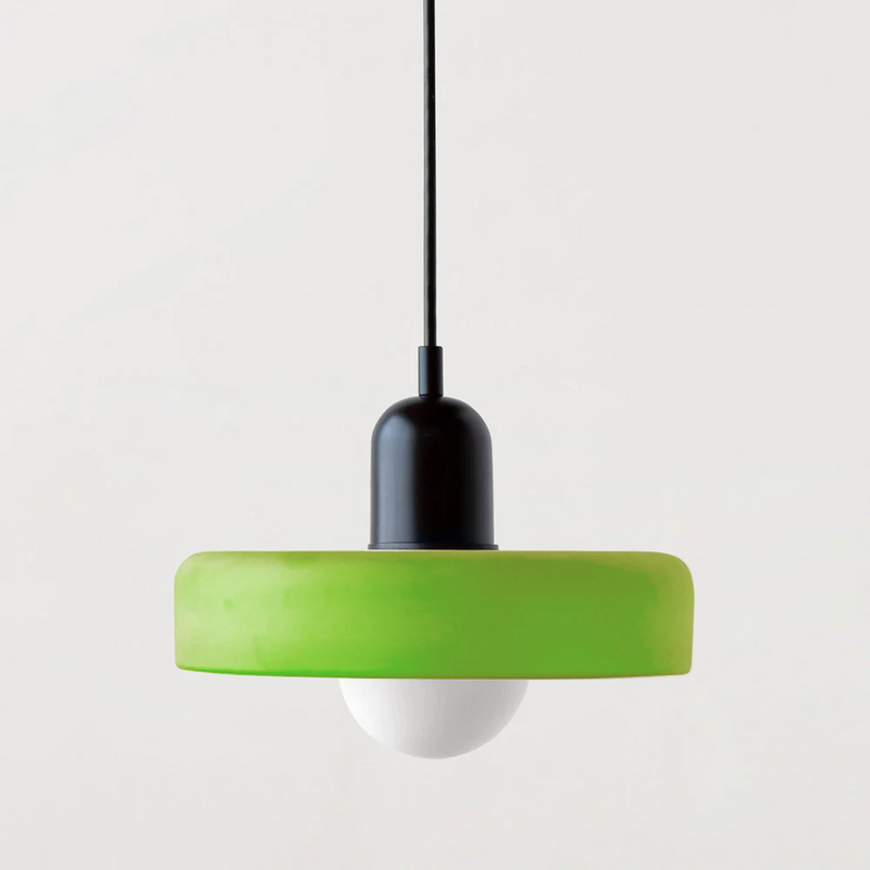 ColorLoop Pendant – Artistic Bauhaus Hanging Lamp with Warm Light