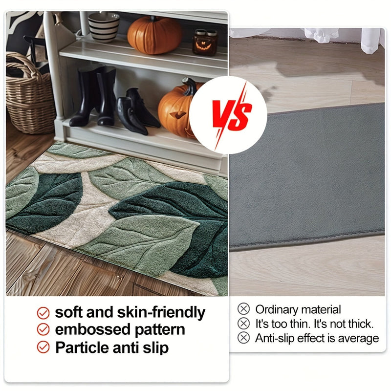 Leaf Bath Mat – Absorbent, Plush, and Comfortable for the Bathroom