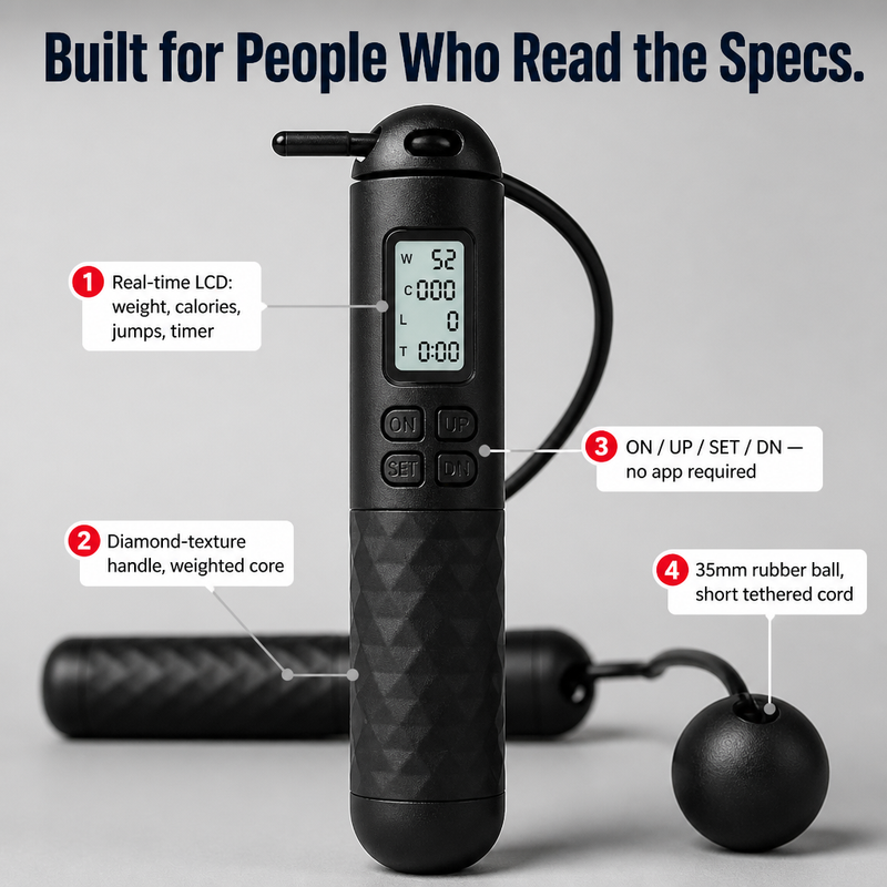 Digital Cordless Jump Rope with LCD Counter