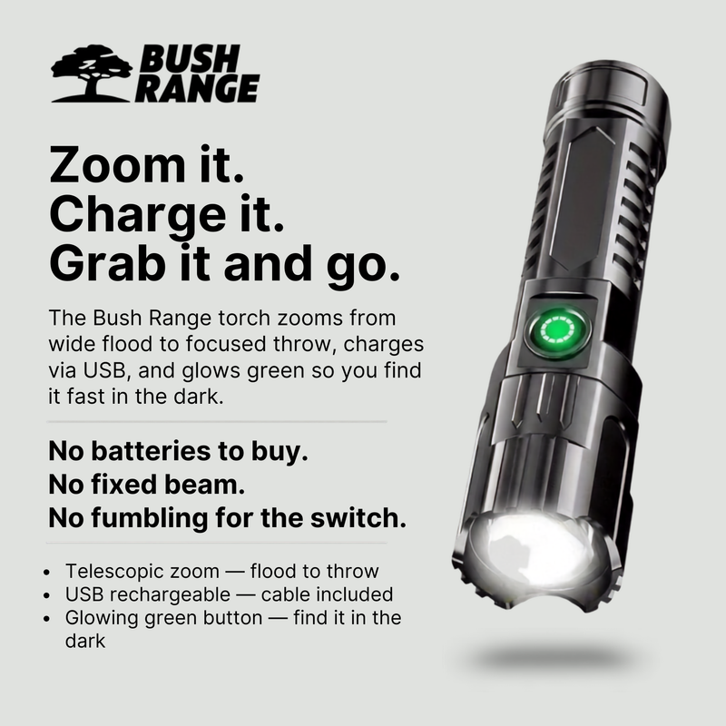 Rechargeable LED Torch with Adjustable Zoom & 3 Light Modes