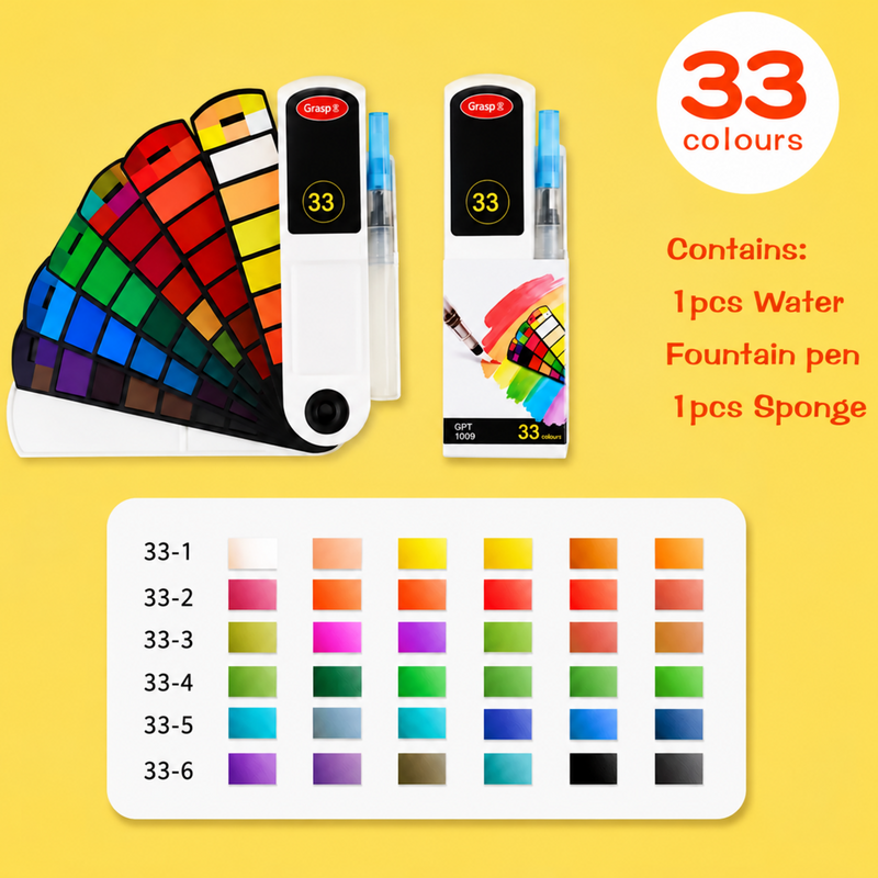 Portable Watercolour Paint Set with Water Brush