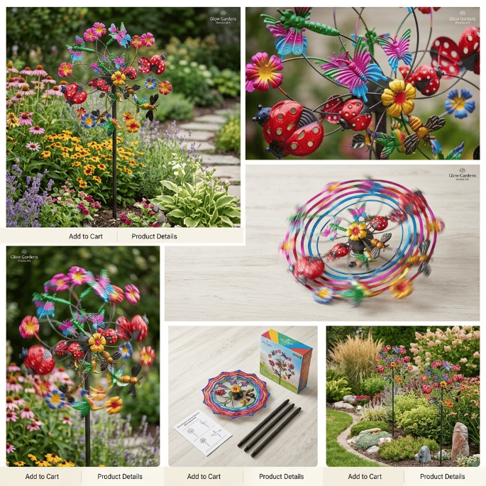 Solar Floral Wind Spinner