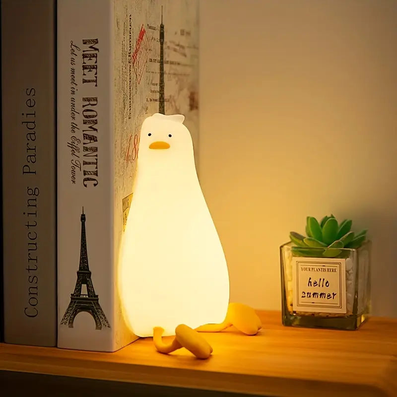Duck Night Light with Soft Silicone and Dimmable Light for Children's Room