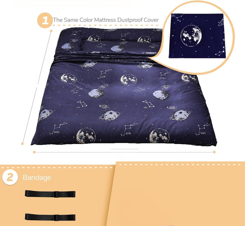 Futon Floor Mattress with Memory Foam Filling and Foldable Design