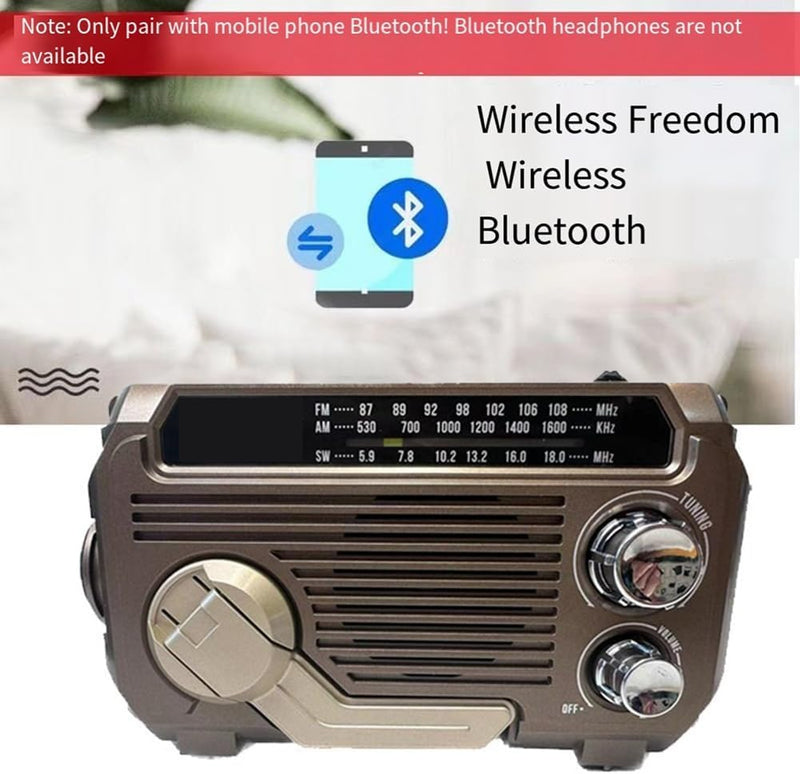 Emergency Radio with Dynamo and Solar Panel for Reliable Communication and Lighting