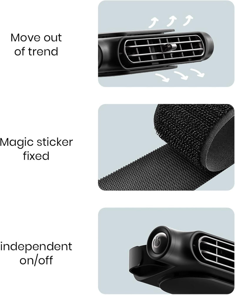 Averic Dual USB Car Cooling Fans with 3-Speed Control