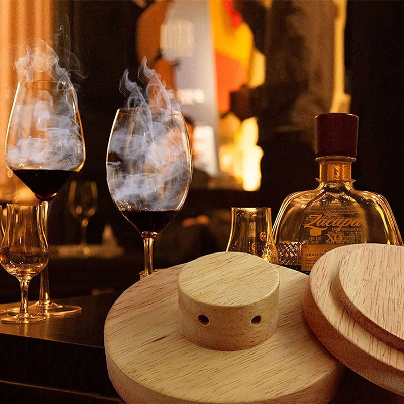 Wooden Cocktail Smoker Kit for Whisky, Drinks and Food Infusion