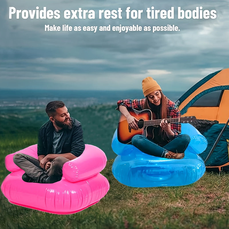 Inflatable Lounge Chair for Adults with Transparent Design and Comfort Cushion