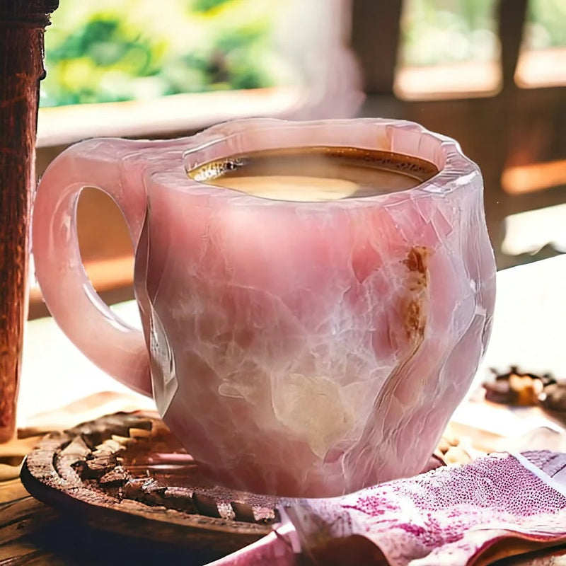 Gemstone Inspired Crystal Mug with Sculptural Finish