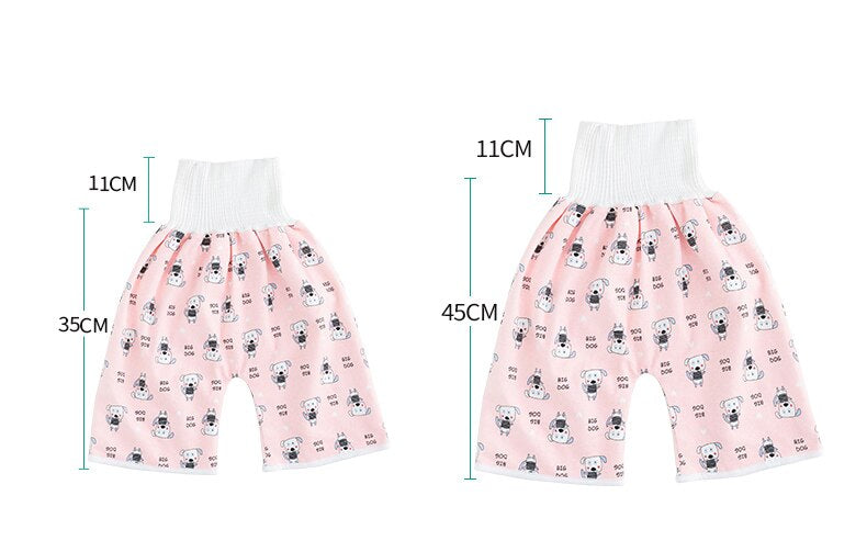 Reusable Toddler Potty-Training Shorts and Skirts with Stretch Waist