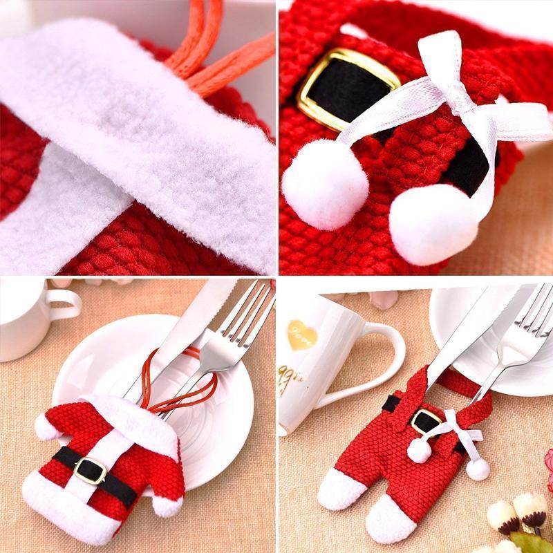 Santa Suit Christmas Cutlery Holder Set