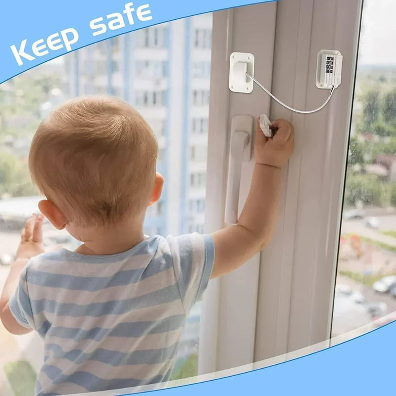 Combination Refrigerator Lock with Adhesive Mounting for Home Storage