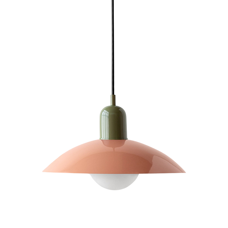 Scandinavian Metal Pendant Light with Wide Curved Shade