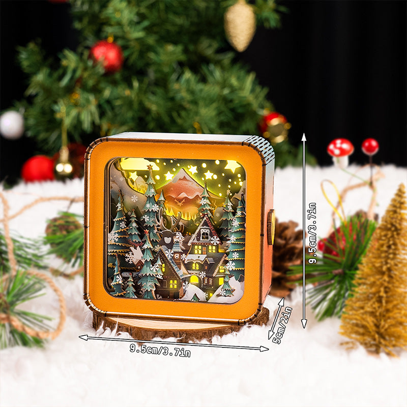Atmospheric 3D Christmas House Light Scale - Warm LED Light and Unique Decoration