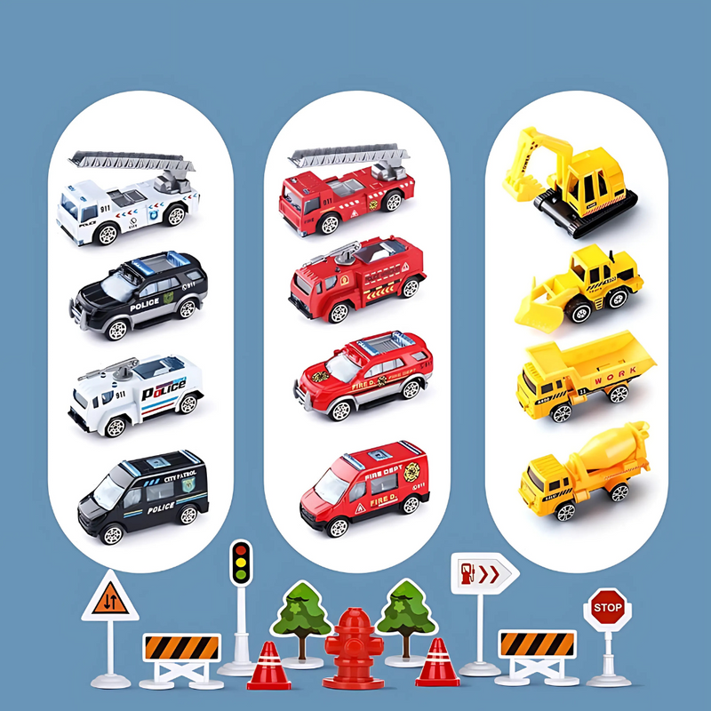 Transformable Airplane Playset with Storage & Mini Vehicles