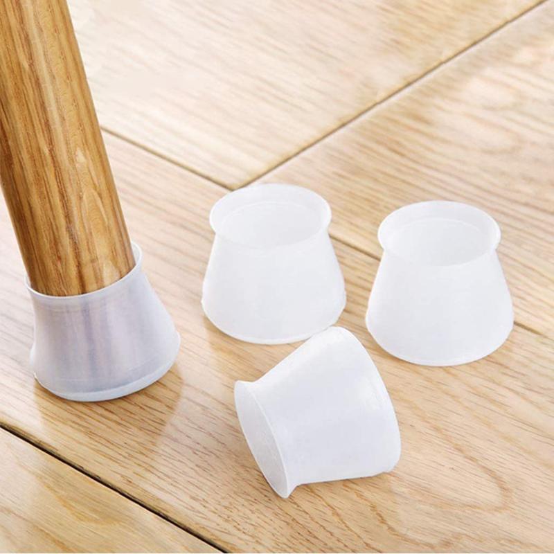 FlexiGrip Pro – Transparent Silicone Chair Leg Covers with Anti-Slip Felt Base