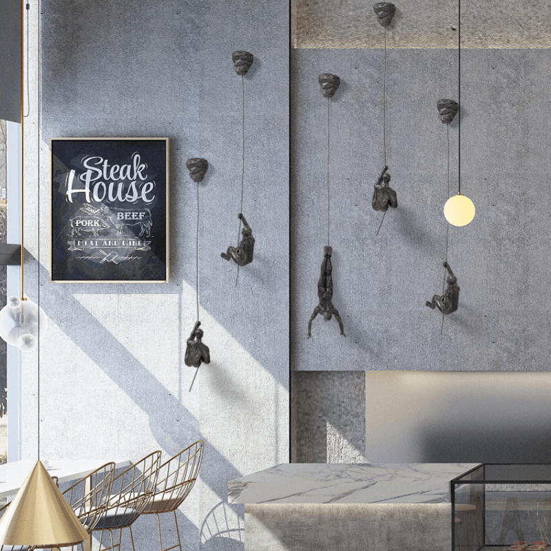 Decorative Climbing Figures Wall Sculpture Set for Modern Wall Decoration