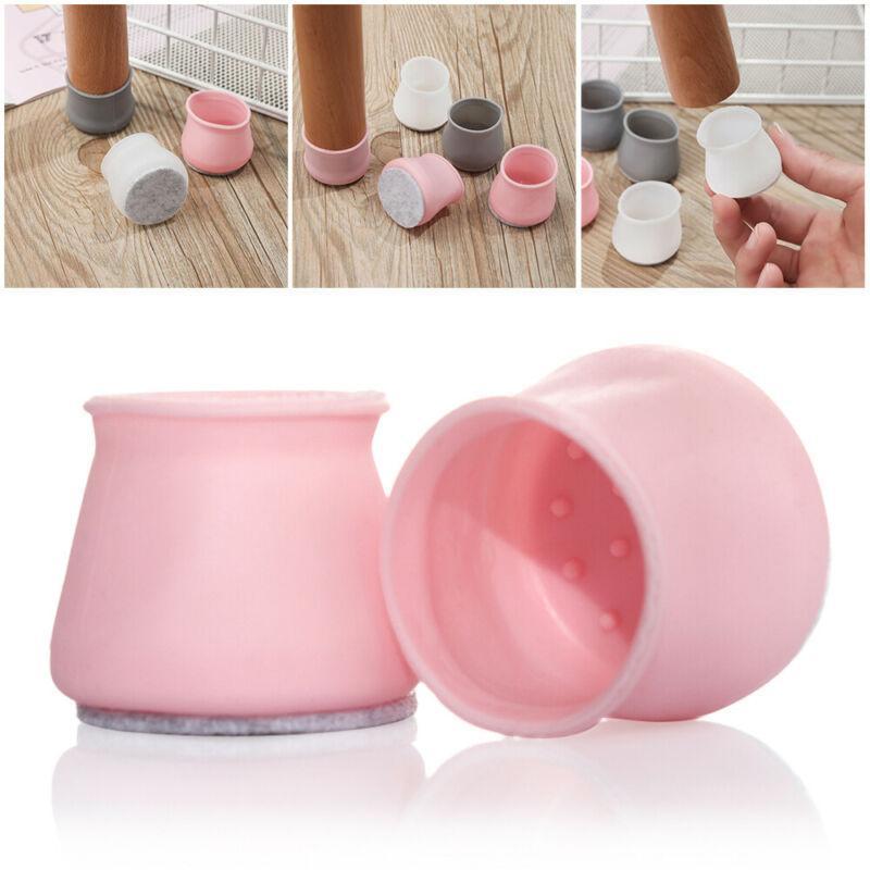 FlexiGrip Pro – Transparent Silicone Chair Leg Covers with Anti-Slip Felt Base