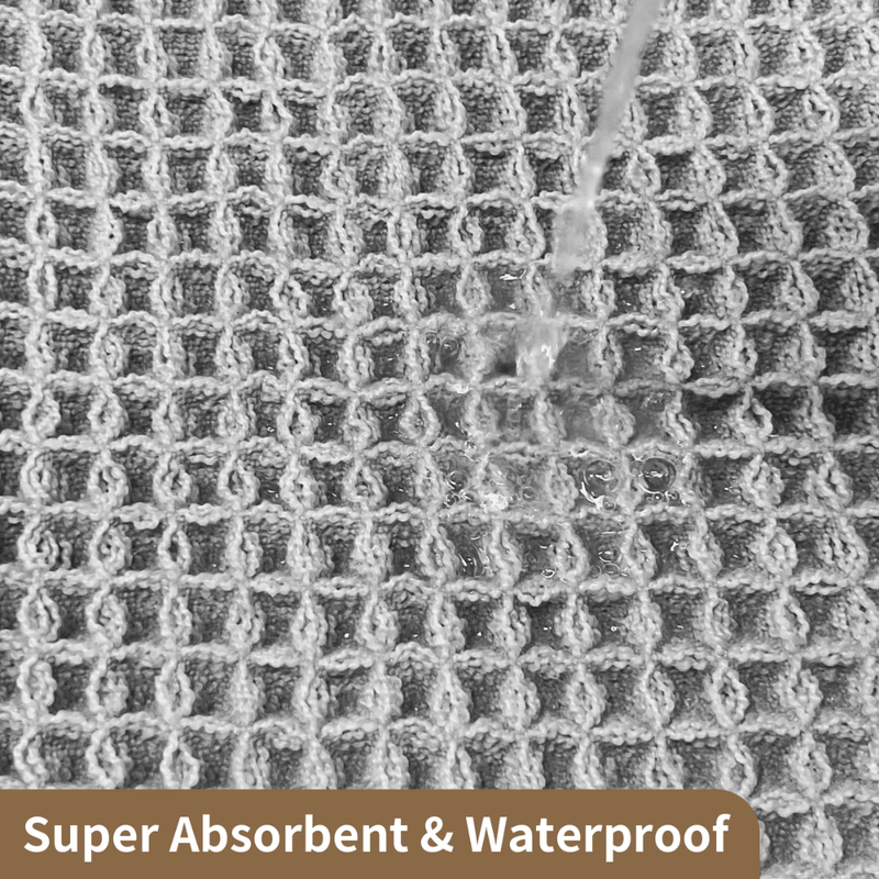 Waffle Bath Mat with Absorbent Microfibre and Non-Slip Backing