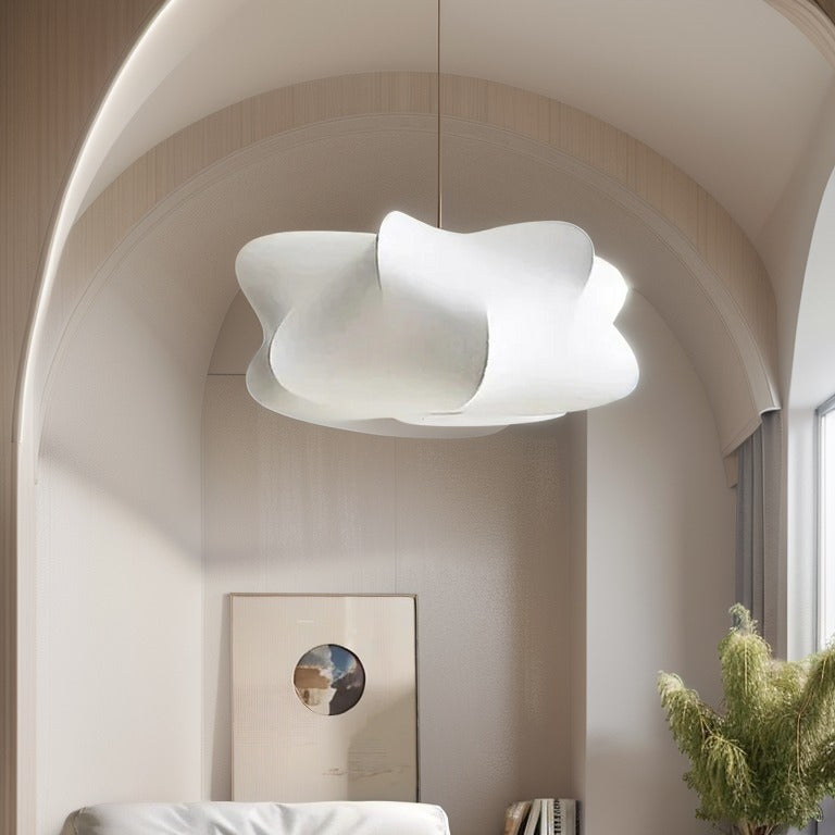 Japanese-Inspired Pleated Silk Pendant Light for Interiors