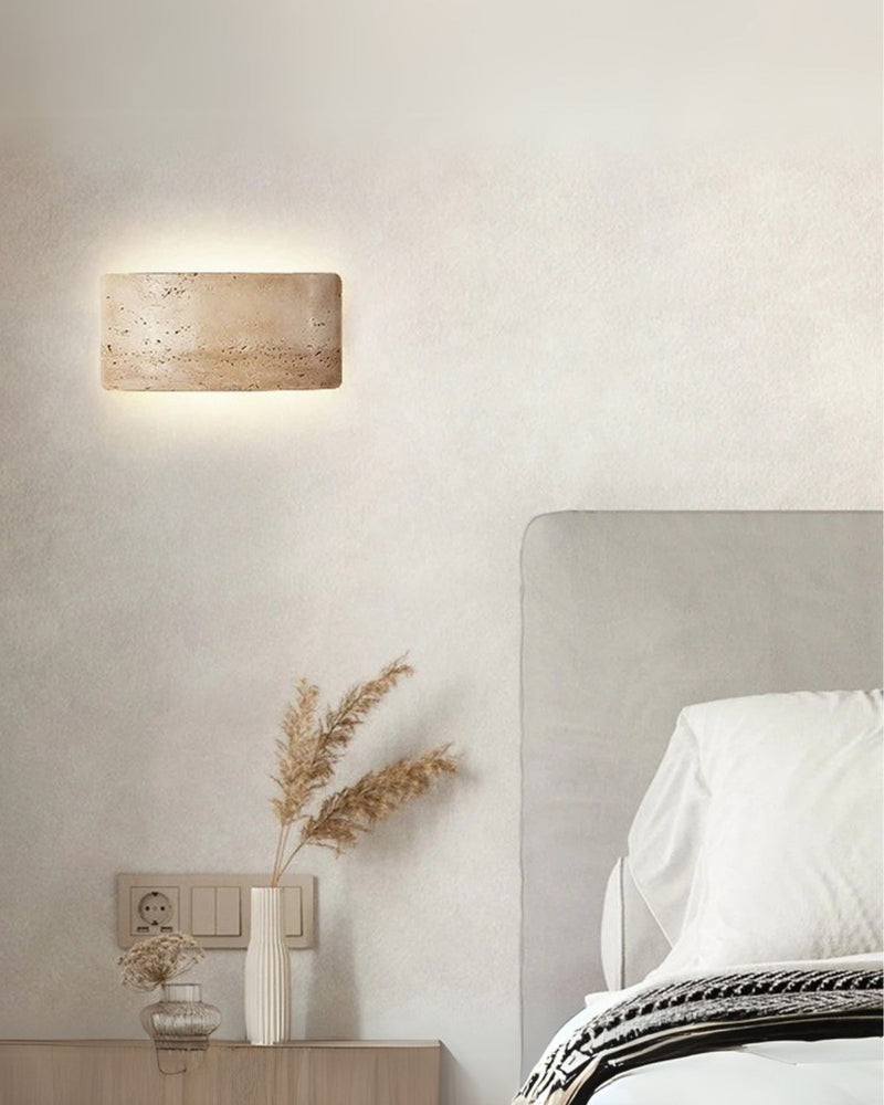 Modern Travertine Stone Wall Lamp with Warm Up & Down Lighting