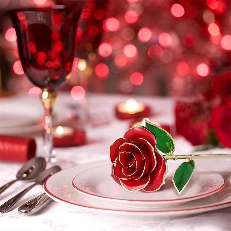 24K Gold-Plated Preserved Real Rose Keepsake