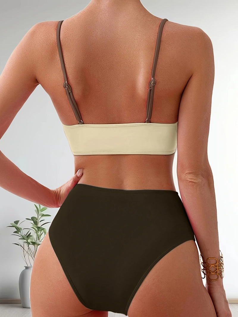Comfortable Patchwork Bikini Set for Ladies with Stretch Fit