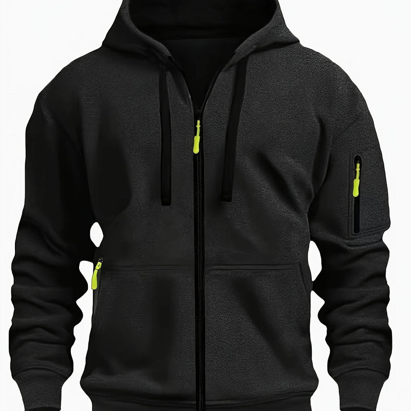 Men's zip-up hoodie with hood – Casual outdoor sweatshirt