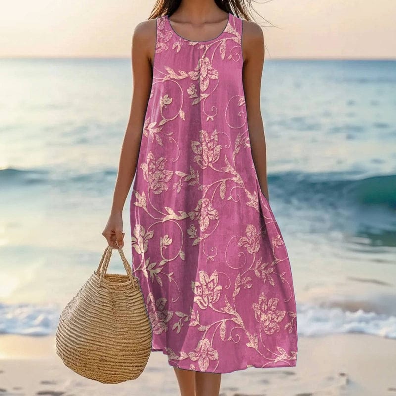 Ladies' Summer Dress with Floral Pattern and Airy Fit for Summer Days