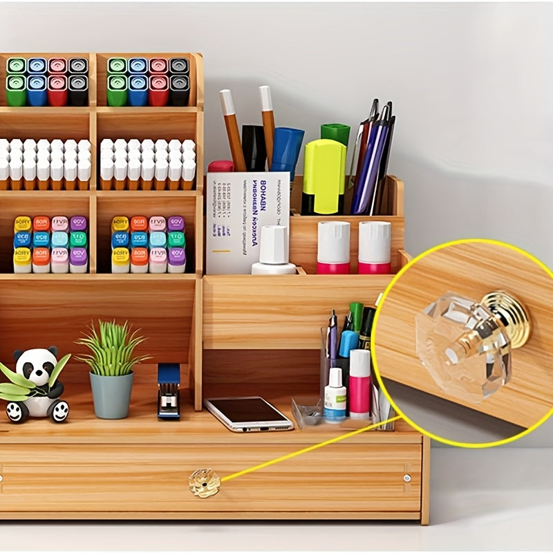 Spatial Bamboo Desk Organizer with Drawer – Organize Your Workspace Efficiently and Stylishly