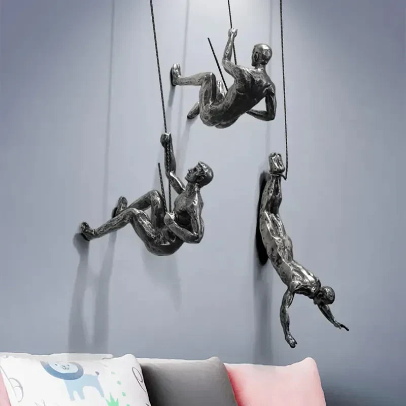 Decorative Climbing Figures Wall Sculpture Set for Modern Wall Decoration