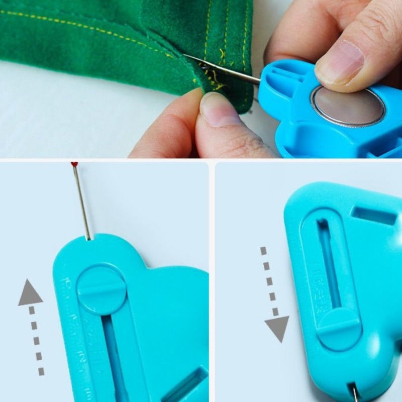 Adjustable Sewing Seam Guide with Built-In Thread Cutter