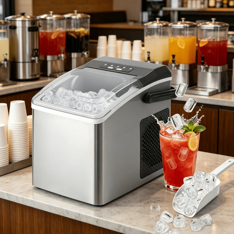 Compact Ice Cube Maker with Fast Ice Production for Home and On-the-Go