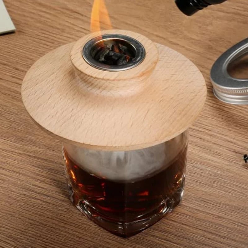 Wooden Cocktail Smoker Kit for Whisky, Drinks and Food Infusion