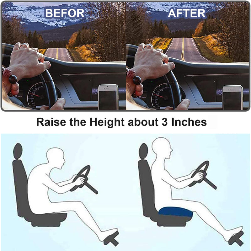 Memory Foam Car Booster Cushion for Support and Improved Visibility