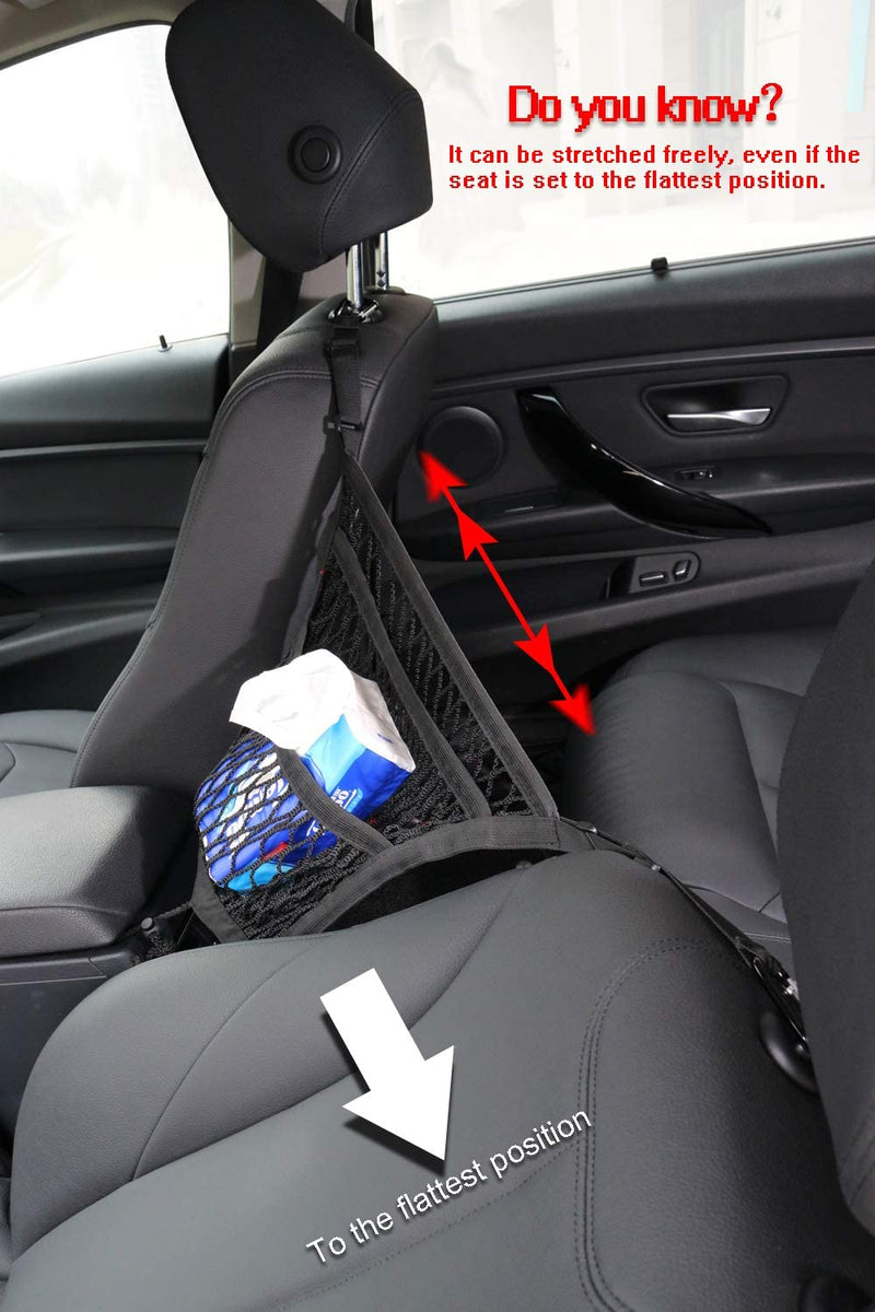 Three-Layer Nylon Car Seat Mesh Organiser with Two Pockets