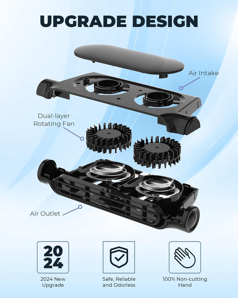 Averic Dual USB Car Cooling Fans with 3-Speed Control
