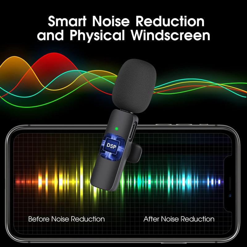 Dual Wireless Lightning Lavalier Microphone Set for iPhone and iPad