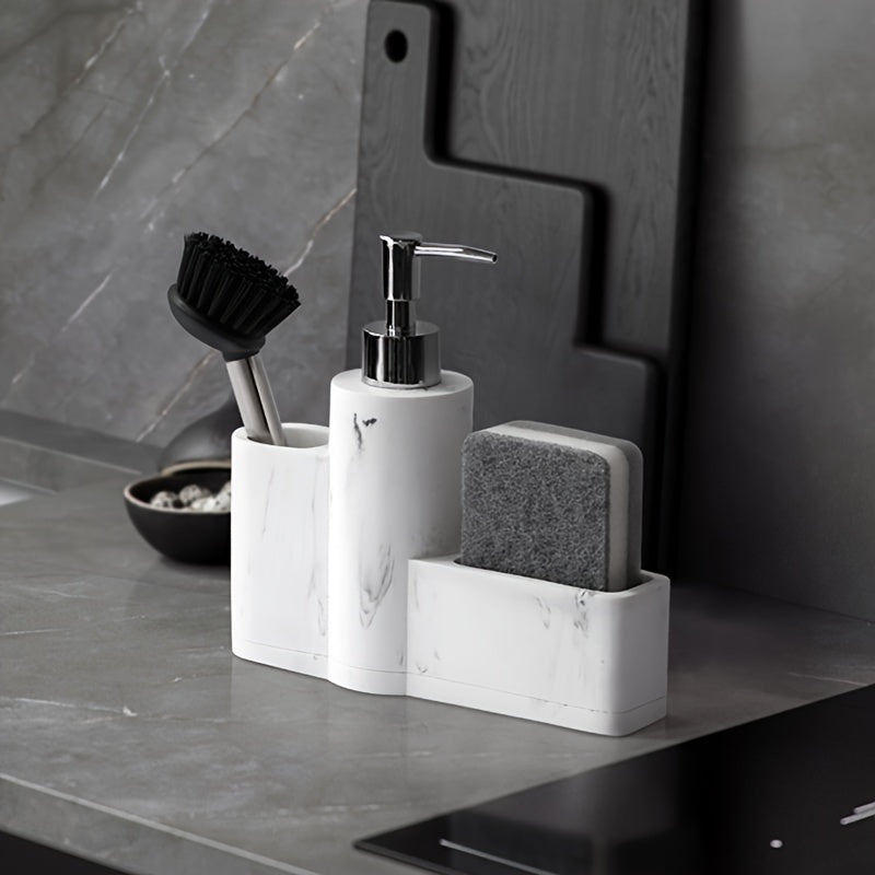 Kitchen Soap Dispenser with Brush and Sponge Holder – Luxurious and Practical