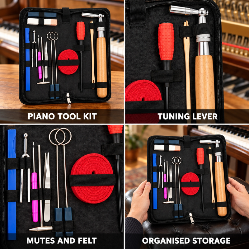 16-Piece Professional Piano Tuning Tool Set