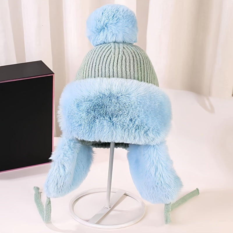 Warm Bomber Hat with Ear Flaps - For Cold Winter Days