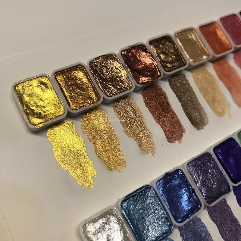 Shimmering Metallic Watercolour Paint Set