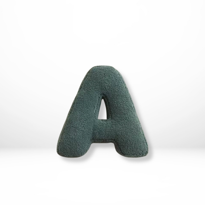 Decorative Alphabet Cushion with Velvet Texture for Home Interior