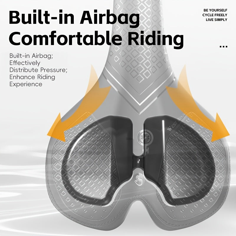 Inflatable Bicycle Saddle with Air Cushion for Comfort During Long Rides